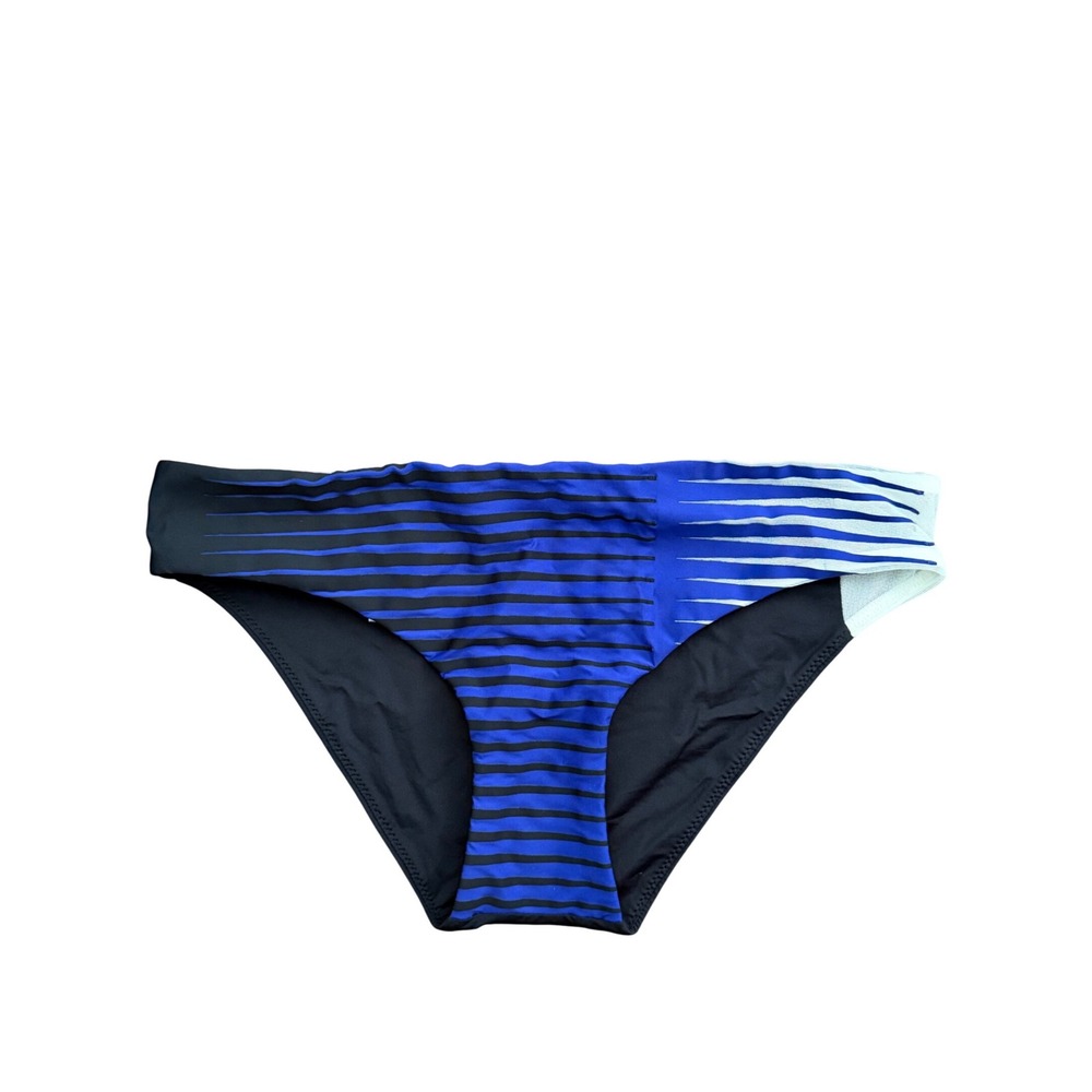 La‎ Perla Blue Black Striped Bikini Bottoms Made in Italy Size 8 US 12 UK Beach